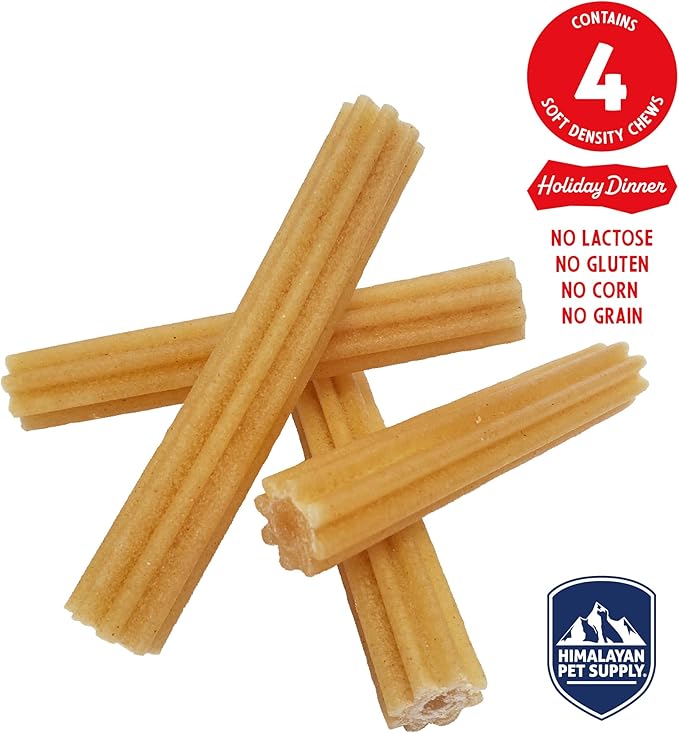 Himalayan Dog Chew Churro Holiday Dinner | Grain and Lactose Free Treats with Digestible Ingredients | Natural Chew Sticks for Dogs | Soft Dental Chews for Dogs to Support Oral Hygiene and Gut Health