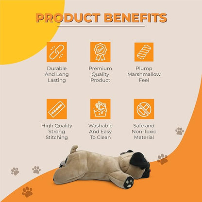 Dog Dog Pug Stuffed Animal Fawn Color Plush Toy with Squeaker