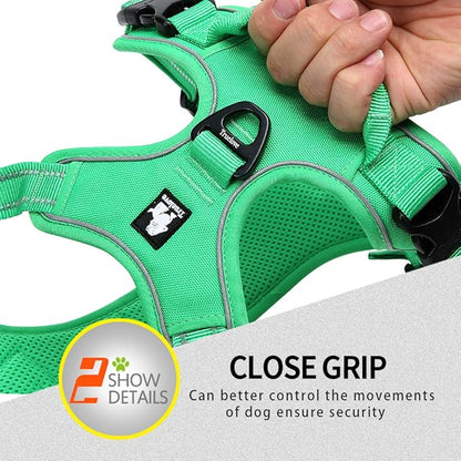 JUXZH Truelove No Pull Dog Harness with Easy Control Handle and 2 Leash Attachments,Reflective Adjustable Pet Vest