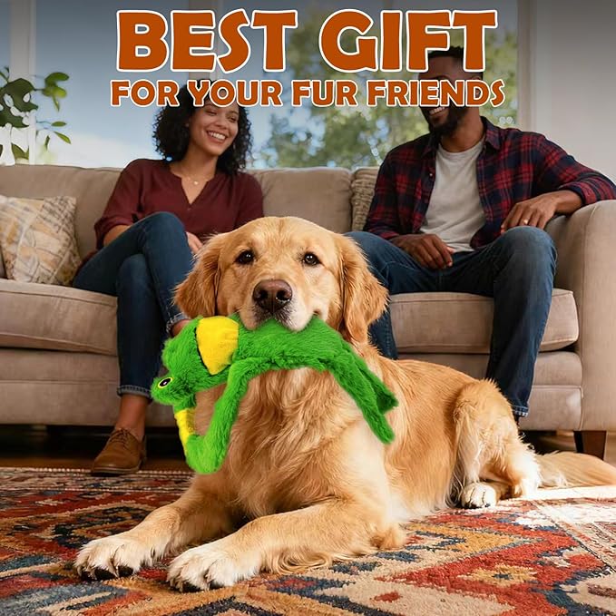 Chongqile No Stuffing 5-Pack Dog Toys, Squeaky Plush with Crinkle to Keep Them Busy, Pull-tab Toys for Tug of War, Animal Shaped Dog Toys for Large, Medium and Small Dogs.