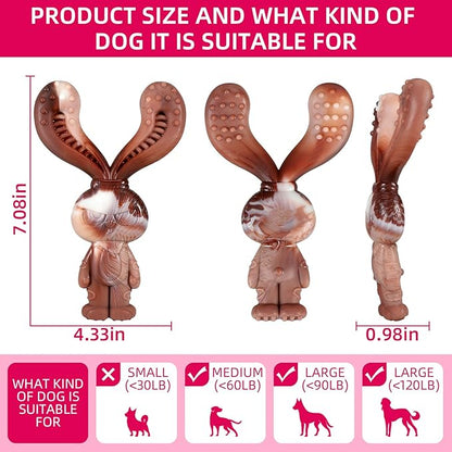 Indestructible Dog Toys for Aggressive Chewers, Tough and Durable Chew Toys for Large Medium Dogs, Interactive Dog Chew Toys to Keep Them Busy (C Rabbit+Squirrel)