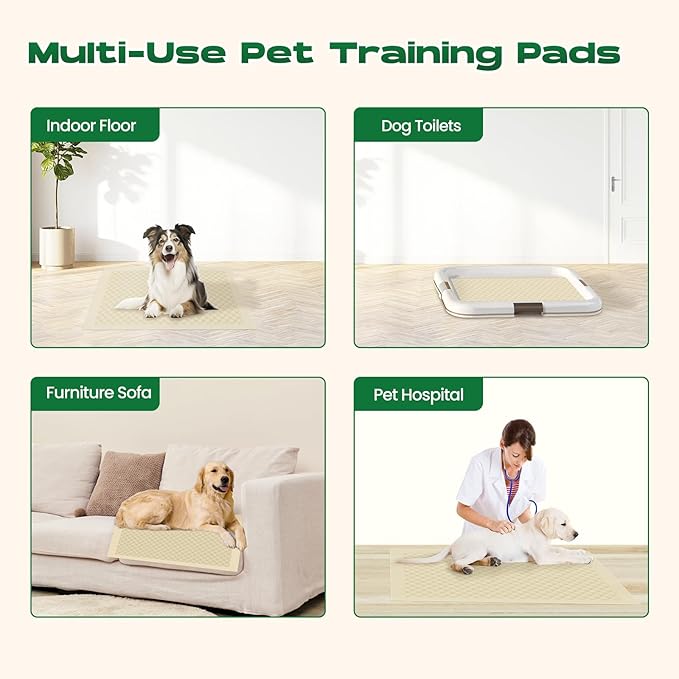 DOGGO DOUG Puppy Pads 30 Count Small 22x22in Bamboo Training Pads Deodorizing Leakproof Quick Drying Dog Pee Pads Super Absorbent Disposable Pee Pads for Dogs Puppies, Doggie, Cats, Rabbits