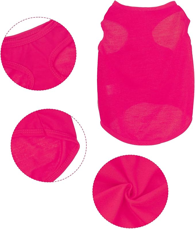 4 Pcs Cat Shirts Solid Color Dog Clothes Summer Sleeveless Pet T Shirts for Small Pet Dogs Cat (Black,Pink,Grey,Rose red, X-Small)