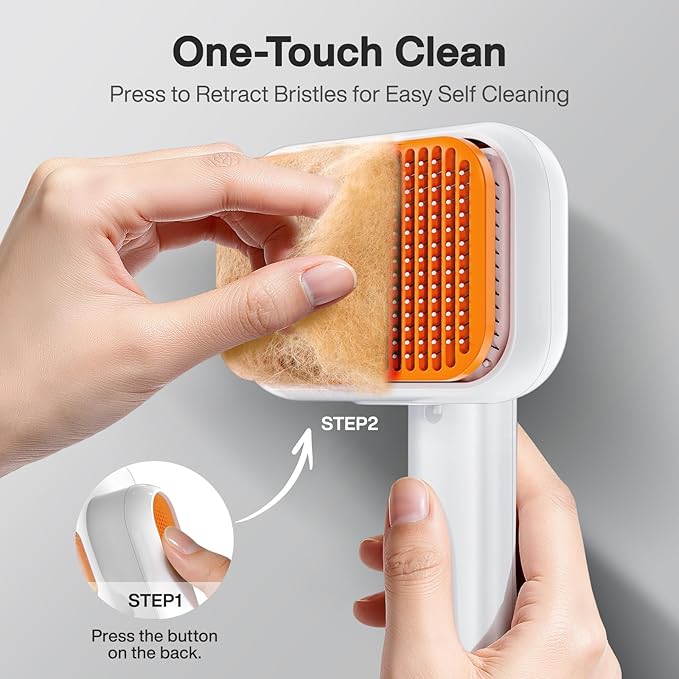 Dog & Cat Deshedding Brush: 3-in-1 Adjustable Spray & Cold Mist Grooming Tool for Detangling, Bathing & Deshedding - Anti-Static, Self-Cleaning, Softens Coat for Long/Short Haired & Water-Averse Pets