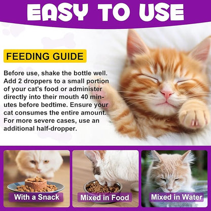asusxcli Melatonin for Cats - Cat Calming Treats- Cat Sedative for Grooming - Helps to Support Restful Sleep for Your Cat - Cat Sleep Aid - Anxiety Relief for Cats