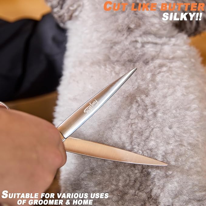 High-end Professional Dog Grooming Scissors Pet Grooming Shears 7.5 Inches Extremely Very Sharp Made Of Stainless Steel Alloy By Hand For Dog Cat Groomer