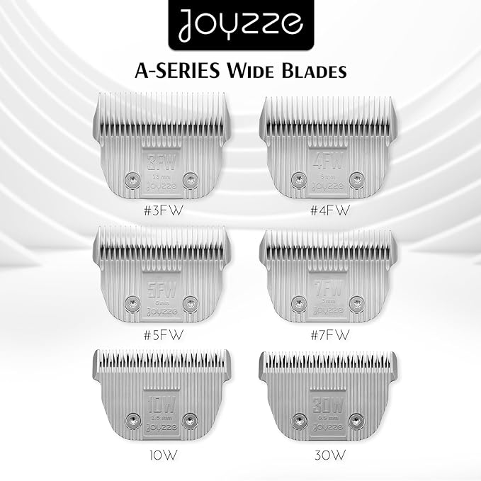JOYZZE Raptor/Falcon Series A Wide Blade - Professional Grade Dog Clipper Grooming Blades, Detachable, Replacement - Stainless Steel, Coated Ceramic, (A Series #7FW)