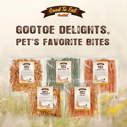 Gootoe Soft Dog Treats, Chicken Jerky - Dog Training Treats; High-Protein, Gluten-Free, Soft Jerky for Dogs, Hypoallergenic, Grain-Free, Dental Chews, 1.5 lb