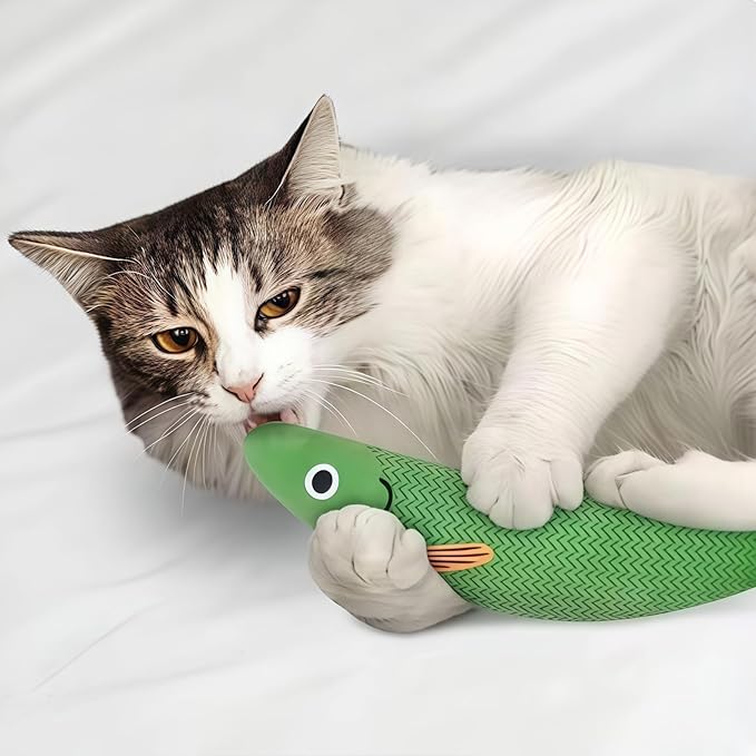 Honwang Cat Toys Indoor Games Cat Toys Fish-Shaped Toy with Bell Suitable for Solo Play Durable Cat Supplies for Multiple Cats 3-Piece Set