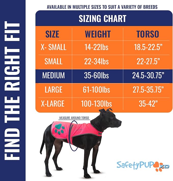 SafetyPUP XD Dog Reflective Vest – Hi-Vis Fluorescent Visibility That Helps to Safeguard Your Pet On/Off Leash in Urban & Rural Areas (Pink, Medium)