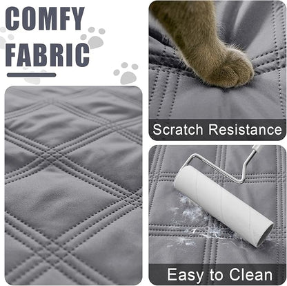 Smiry Waterproof Dog Bed Cover Blanket 52x82, Soft Reversible Pet Blanket, Washable Leakproof Cats Dogs Couch Cover for Sofa, Couch, Furniture, Lattice, Grey/Grey