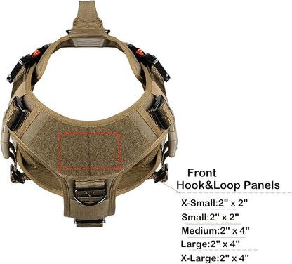 ICEFANG GN3 Tactical Dog Harness with 6X Buckle,Dog Molle Vest with Handle,3/4 Body Coverage,Hook and Loop Panel for ID Patch,No Pulling Front Clip (XL (32"-40" Girth), Coyote Brown)
