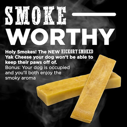 Premium Hickory Smoked Himalayan Yak Cheese - Large 4 Count (Pack of 1) - Natural, No Additives, Lactose-Free, Vegetarian, Long-Lasting