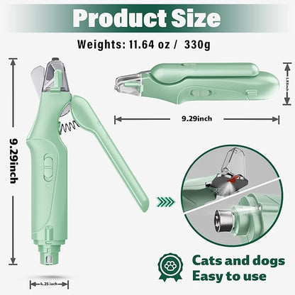 CATPICK 2-in-1 Cat Nail Clippers & Dog Nail Clippers Trimmers for Large Medium Small Dogs Cats Claw Trimmer Quick Sensor and Safety Guard USB Rechargeable with 2 LED Lights Dogs Nail Trimmer