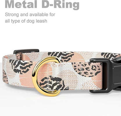 Rnivvi Dog Collar for Small Dogs, Cute Heavy Duty Adjustable Puppy Collar with Quick Release Buckle for Boy Girl & Female,Pet Accessories for Walking Running, S Length 3/4" Width, Modern Abstract Art