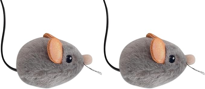 Catstages Squeak Squeak Mouse Cat Toy with Touch-Activated Sound & Catnip, Gray (Pack of 2)