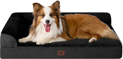 EHEYCIGA XL Dog Bed Memory Foam for Crate, Extra Large Dog Bed Orthopedic with Washable Removable Cover, Waterproof Pet Sofa Couch XLarge Size Dogs, 41x27x6.5, Black