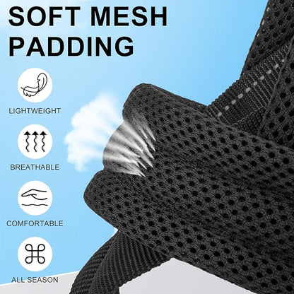 BEAUTYZOO No Pull Dog Harness Medium Sized Dog, Breathable Mesh Padded Dog Harness and Leash Set, Adjustable Reflective Escape Proof Dog Vest Harnessss Quick Fit for Training Walking, Black M
