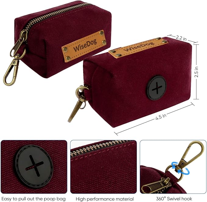 Wisedog Dog Collar and Leash Set, Waterproof Adjustable Puppy Collars with Cute Tag 6FT Dog Leash with Poop Bag for Small Medium Large Dogs (XL, Burgundy)