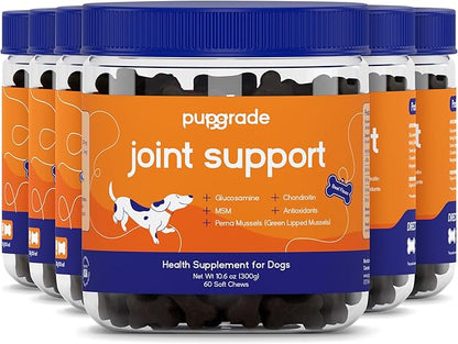 PupGrade Joint Support Supplement for Dogs - Natural Glucosamine Chondroitin with MSM - Hip & Joint Pain Relief - Recommended for Hip Dysplasia, Arthritis & Joint Disease - USA Tested - 360 Chews