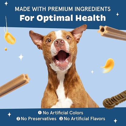 Barkbox Bright Durable Dog Dental Kit for Tough Chewers, Toothpaste - Small Breeds (15 Chew Sticks)