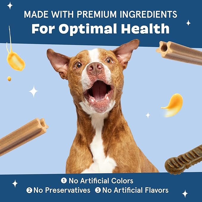 Barkbox Bright Durable Dental Chew Sticks for Dogs - Made for Tough Chewers, Small Breeds (15 Chews)