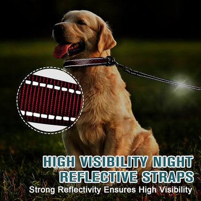 Dog Collar for Medium Small Large Dogs Reflective with Leash,Collar and Leash for Dogs,Soft Neoprene Padded 2 Pack(Pink,XS)