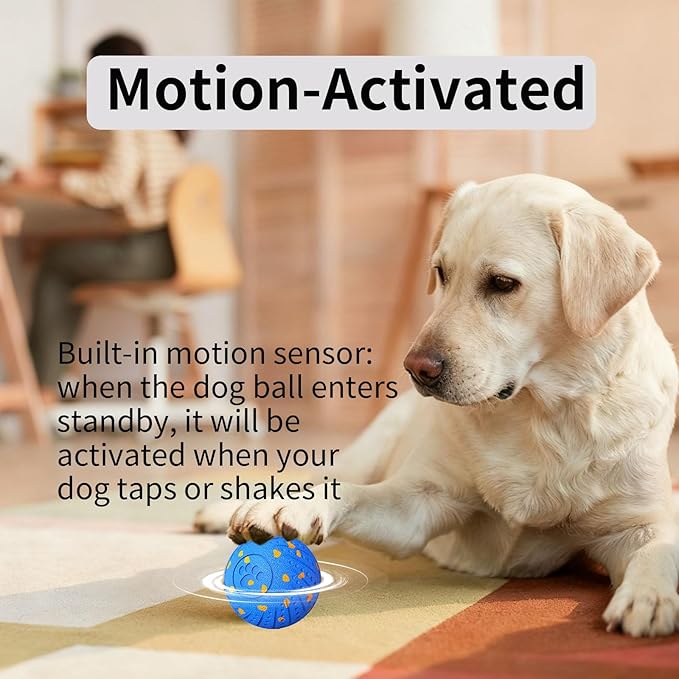 NETRCO Smart Interactive Dog Toys, Activated Moving, Bouncing, Rotating Ball for Medium/Large Dogs, 2025 E-TPU Material, Motion-Activated Dog Gift to Keep Them Busy (Orange) (Blue)