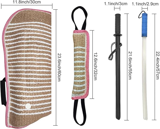 LWPITTY Professional Dog Bite Training Set - Tough Dog Bite Sleeve, Protection for K9, Pitbull, German Shepherd (4 Pack)