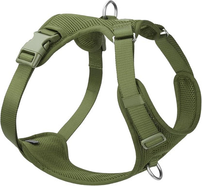 No Pull Dog Harness for Small Medium Large Dogs - Adjustable 2 Layer Mesh Dog Vest with Dual Clip, Escape Proof, Quick Release, Lightweight Breathable Mesh for Walking Hiking (Misty Green,XL)