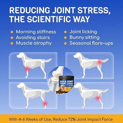 FURRY ARMOR Glucosamine for Dogs 180pcs Joint Support Supplement Dog Hip and Joint Chondroitin Chews Treats with MSM Hemp Dog Joint Pain Relief Mobility Supplements