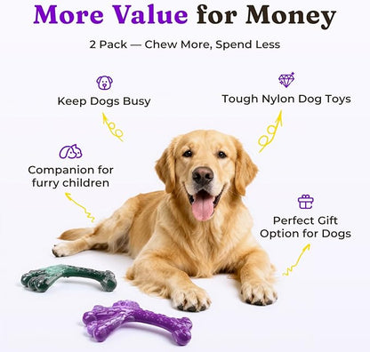 Frienhund Aggressive Chewers Dog Chew Toys - 2 Pack Tough Dog Toys for Aggressive Chewers Large Breed, Indestructible Dogs Toy for Gift, Interactive to Keep Them Busy