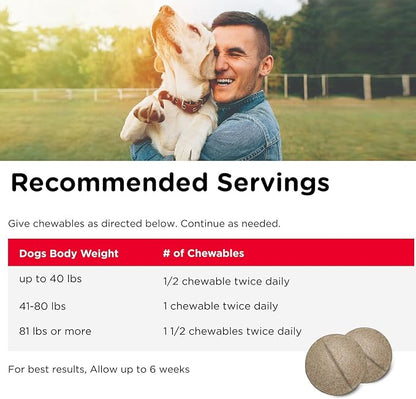 Nutri-Vet Hip & Joint Advanced Strength Dog Joint Supplement, Dog Glucosamine, Pet Supplements, Formulated with Glucosamine Chondroitin and MSM, Pet Supplies, Puppy Essentials, 90 Count