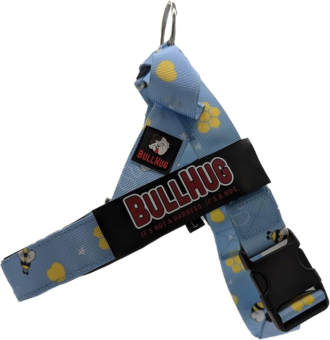 BULLHUG Adjustable Dog Harness– No Pull, No Choke – for English Bulldogs, French Bulldogs, Pugs & Broad-Chested Breeds – Easy, Safe Walks (Bumble BEE, XS)