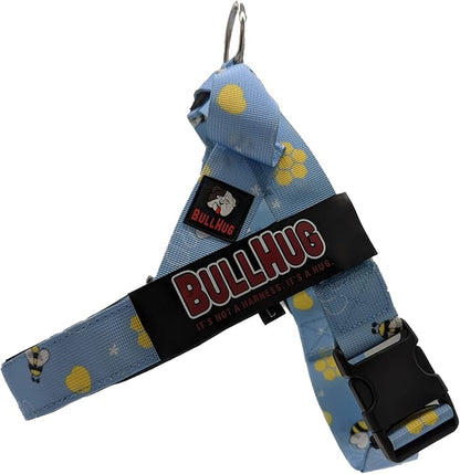 BULLHUG Adjustable Dog Harness– No Pull, No Choke – for English Bulldogs, French Bulldogs, Pugs & Broad-Chested Breeds – Easy, Safe Walks (Bumble BEE, XS)