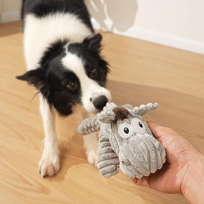 Sedioso Dog Toy, Unstuffed Plush Toy for Large Breed, Cute Squeaky Dog Toys with Crinkle Paper, Big Puppy Chew Toys for Small, Middle, Large Breed