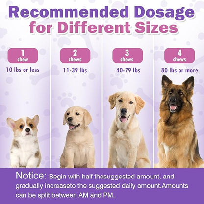 Calming Chews for Dogs 200pc Dog Calming Treat and Bites with Melatonin - Anxiety and Stress Relief Treats for Dogs Puppy Sleep Aid Calm Dog with Noise,Thunder,Barking,Separation,Chewing