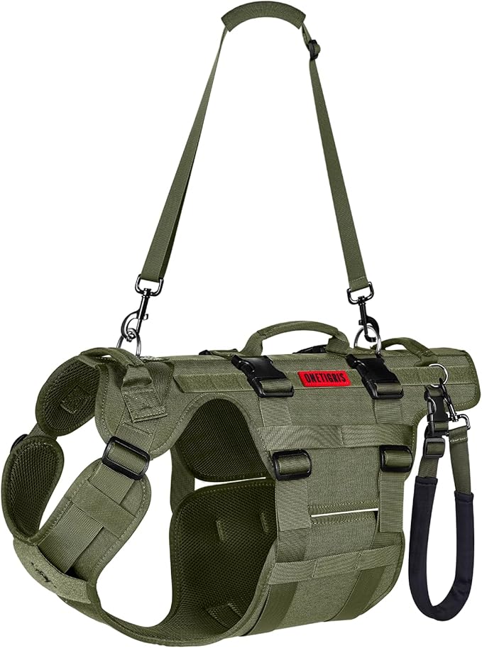 OneTigris Dog Lift Harness for Large Dogs, Dog Hip Support Brace, Full Body Lifter with Handles Invictus Multifunctional Mobility Assistance Vest for Back Legs (Green, Large)