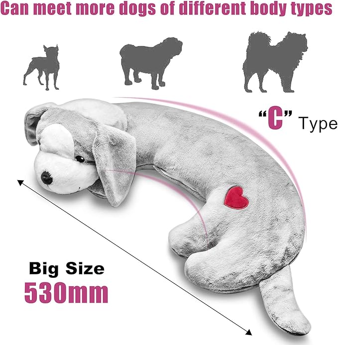 Moropaky Hearbeat Toy for Dog Anxiety Relief Behavioral Training Aid Toy, Grey