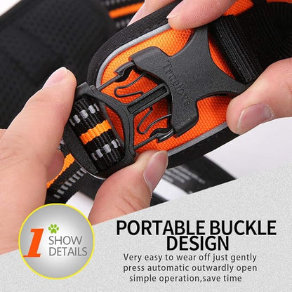 JUXZH Truelove No Pull Dog Harness with Easy Control Handle and 2 Leash Attachments,Reflective Adjustable Pet Vest
