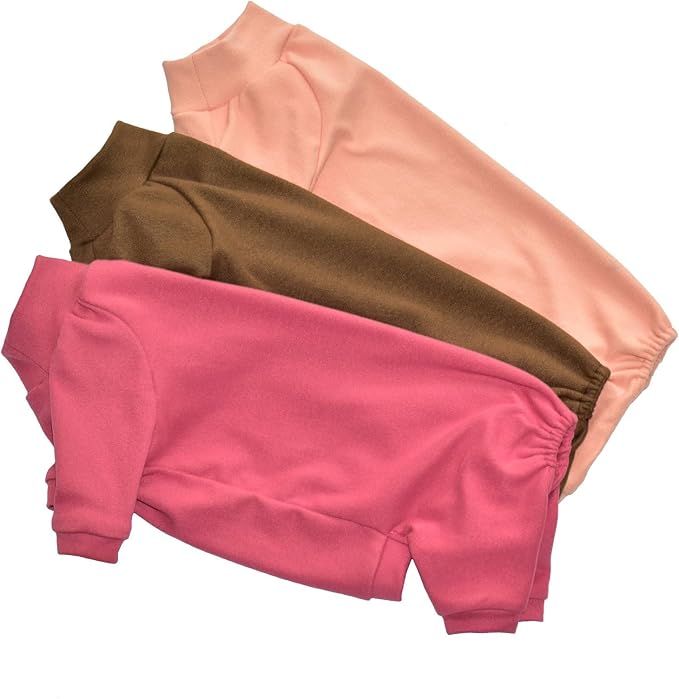 Sphynx Cat Four Leg Warm Fleece Pajamas Elastic Pet Clothes for Hairless Cats Surgery Recovery Suit for Sphynx, Devon, Cornish (Rose, L (8.8-11 lbs))