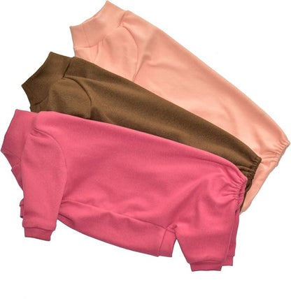 Sphynx Cat Four Leg Warm Fleece Pajamas Elastic Pet Clothes for Hairless Cats Surgery Recovery Suit for Sphynx, Devon, Cornish (Rose, M (5.5-7 lbs))