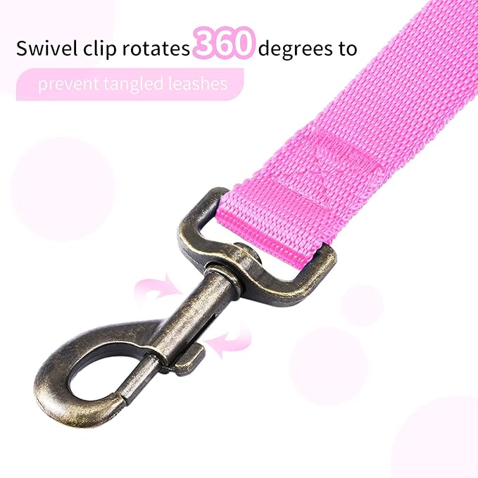 HIKISS Long Dog Leash Obedience Recall Training Agility Lead with Thickening Material for Large Dog - 15ft 20ft 30ft 50ft 100ft Training Leash(Pink 100ft)