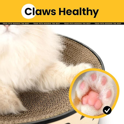 Conlun Oval Cat Scratcher Bed, 2-in-1 Cat Scratching Board, Natural Corrugated Cardboard Scratch Pad Lounge, Sealed Base Traps Debris,No Assembly Kitty Furniture,Stylish Colors Blends Any Home Decor