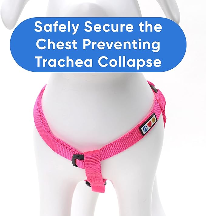Pawtitas Solid Step-in Dog Harness – Adjustable No-Pull Vest for Puppies to Seniors, Safe & Comfortable M Pink