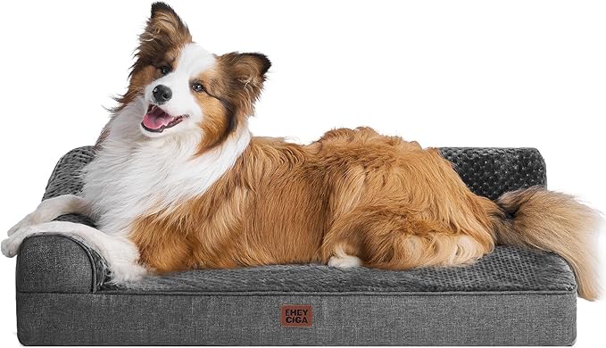 EHEYCIGA XL Dog Bed Memory Foam for Crate, Extra Large Dog Bed Orthopedic with Washable Removable Cover, Waterproof Pet Sofa Couch XLarge Size Dogs, 41x27x6.5, Dark Grey