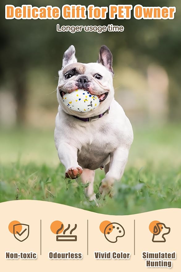Moonorange 4.72" Indestructible Large Rugby Balls for Aggressive Chewers Durable Olive Bouncy Interactive Football Toy for Dogs Fetch Game Lightweight Floating Outdoor Training, White