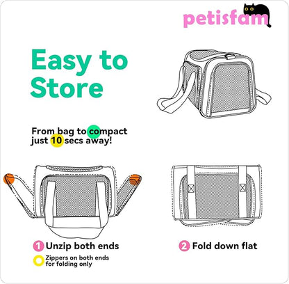 petisfam Easy Load Pet Carrier for Medium Cats and Small Dogs