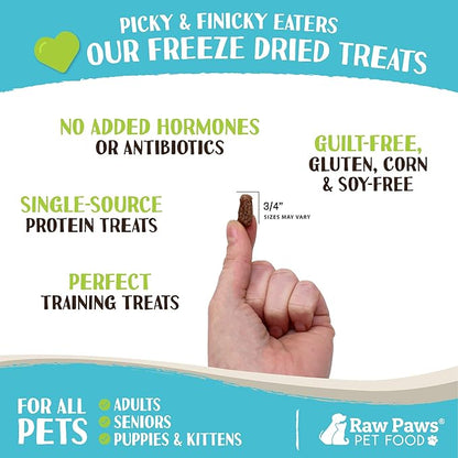 Raw Paws Freeze-Dried Pet Food for Dogs & Cats- Rabbit Recipe, 4-oz - USA Raw Dog Treats for Training - Cat and Dog Treats - 100% Rabbit Meat, No Added Hormones or Antibiotics