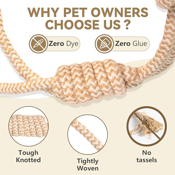 IRRESTRICO Puppy Chew Toys for Teething Relief, Dog Rope Toys for Small and Medium Dogs, Dental Chew Rope for Training, M Size
